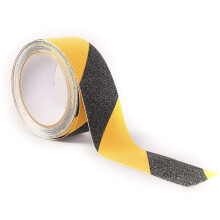 Premium Anti-Slip Adhesive Tape, 5m x 50mm (2"), Black/Yellow Hazard Warning Floor Marking Tape, Premium Abrasive Roll