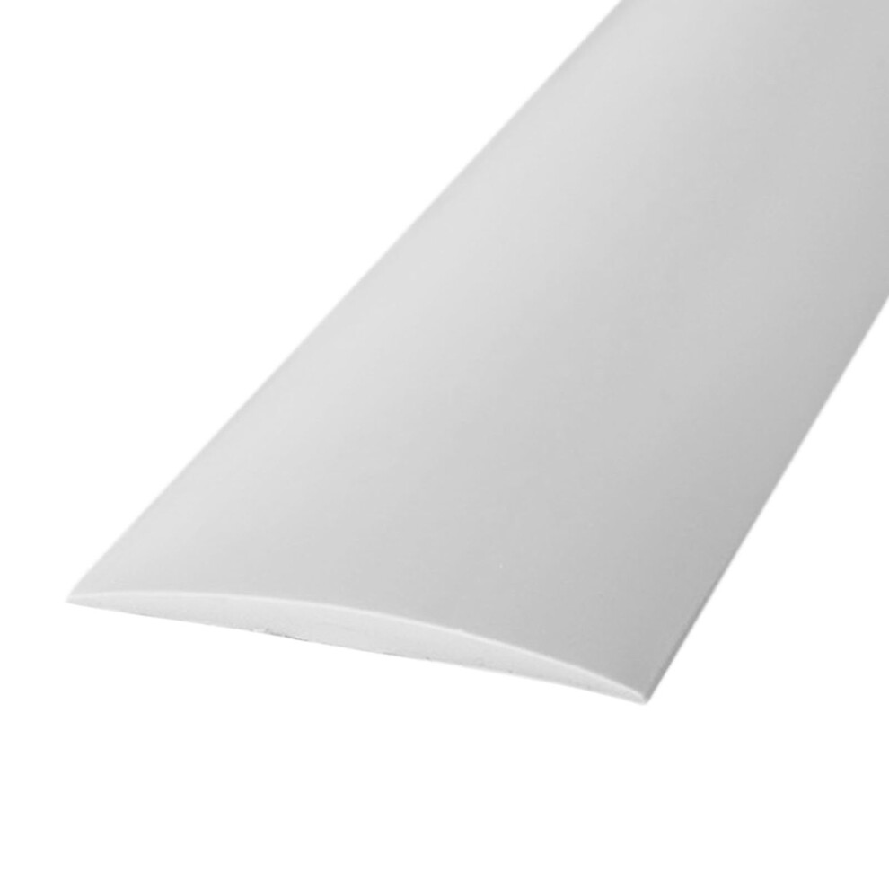 Threshold Strip, 2m5cm Floor Transition Strips, Self Adhesive Floor Door Divider Strip, Flat Laminate Profile Flooring Edge Trim Strip, PVC Rubber