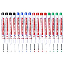 16Pcs Deep Hole Marker Pens, 20mm Long Head Deep Hole Marker Carpenters Pen,Hole Marker Tool for Architect Carpenter Permanent Marking of Hard to