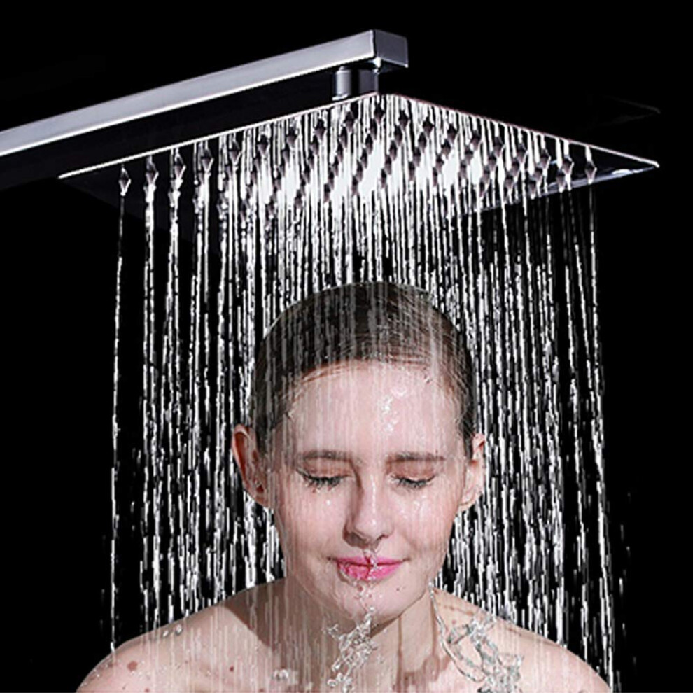 Large Rain Shower Head Round 304 Stainless Steel Ultra Thin Bathroom Shower Head High Pressure Rainfall Showerhead