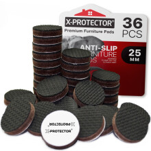 FLOOR PROTECTOR PADS X-PROTECTOR – NON SLIP PADS - PREMIUM 36 pcs 25mm Furniture Pads! Rubber Pads - Rubber Feet for Furniture Feet - Furniture