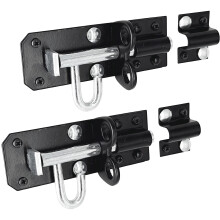 IRONTITE 2 Pack Black Brenton Bolt Gate Bolt 100mm (4"), Ideal Door Bolt Lock for Gates, Sheds, Barns etc. Heavy Duty Gate Lock Bolts. Garden Gate