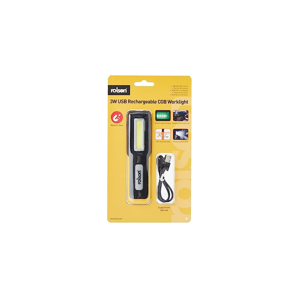 61467 3W USB Rechargeable COB Torch & Lamp