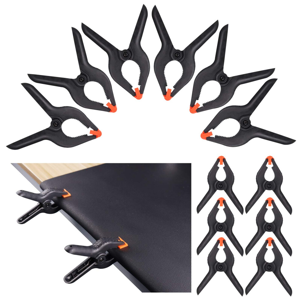 12 Pack Plastic Nylon Spring Clamps Set (6Pcs 6Inch And 6Pcs 4.5Inch), Heavy Duty Clip Clamp, Backdrop Clip, Large Clamp For Wood Working, Large 768253329926