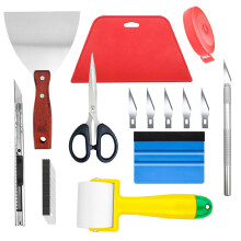 Complete Wallpaper Hanging Kit Wallpaper Tools Set with Seam Roller, Steel Scraper, Squeegee, Wallpaper Trimmming Tool