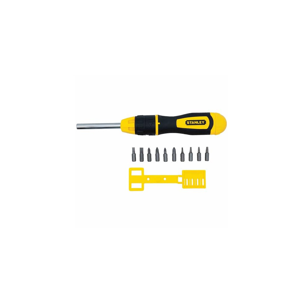 0-68-010 Multibit Ratchet Screwdriver + 10 Bits, Silver a