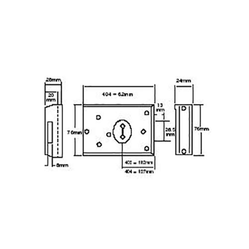 Yale Locks P402 Rimlock Black Finish 62 x 76 mm 2