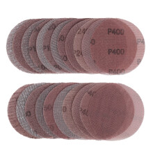 25 Pcs 125mm Mesh Sanding Discs Hook & Loop 80/100/150/240/400 Grit, Dust Free Round Mesh Sanding Discs Pads Anti-Clogging Grinding Polishing