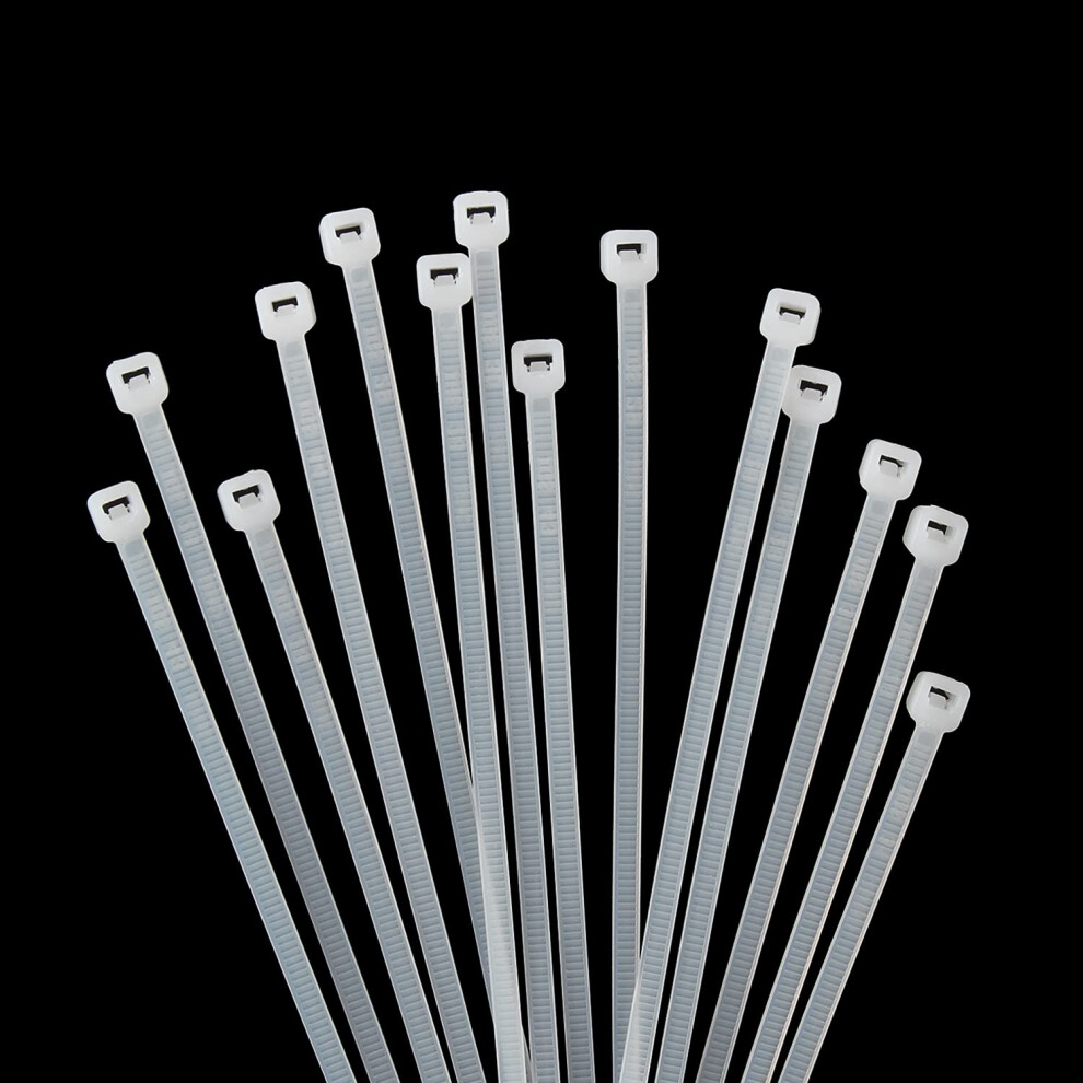 1000 Pcs White Cable Ties, 100Mm X 2.5Mm, 18Lb Strength, Small Tie Wraps Self-Locking Nylon Zip Ties For Indoor And Outdoor Use 661748699347