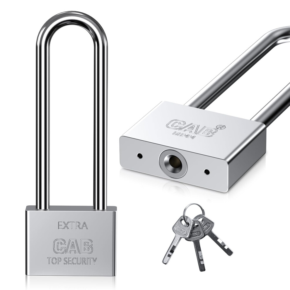 Photos - Door Lock Lengthened Padlock with 3 Keys,60mm/6.5 Inch Long Shackle Padlock Heavy Duty Lock Waterproof Outdoor Padlock for Warehouses