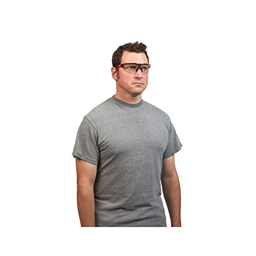 Milwaukee Clear Safety Glasses 4932471881, red, 0 2