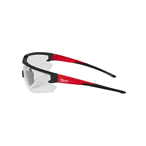 Milwaukee Clear Safety Glasses 4932471881, red, 0 1