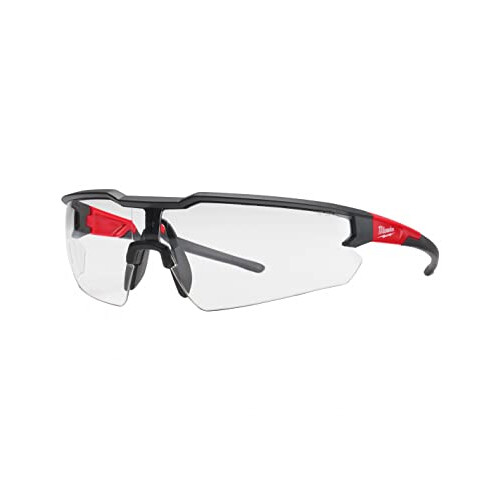 Milwaukee Clear Safety Glasses 4932471881, red, 0