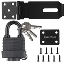 Door Lock with Door Padlock and Screws Heavy Duty and Staple with Padlock Stainless Steel Door Lock for Bedroom Garden Windows Shed Garage Cabinet