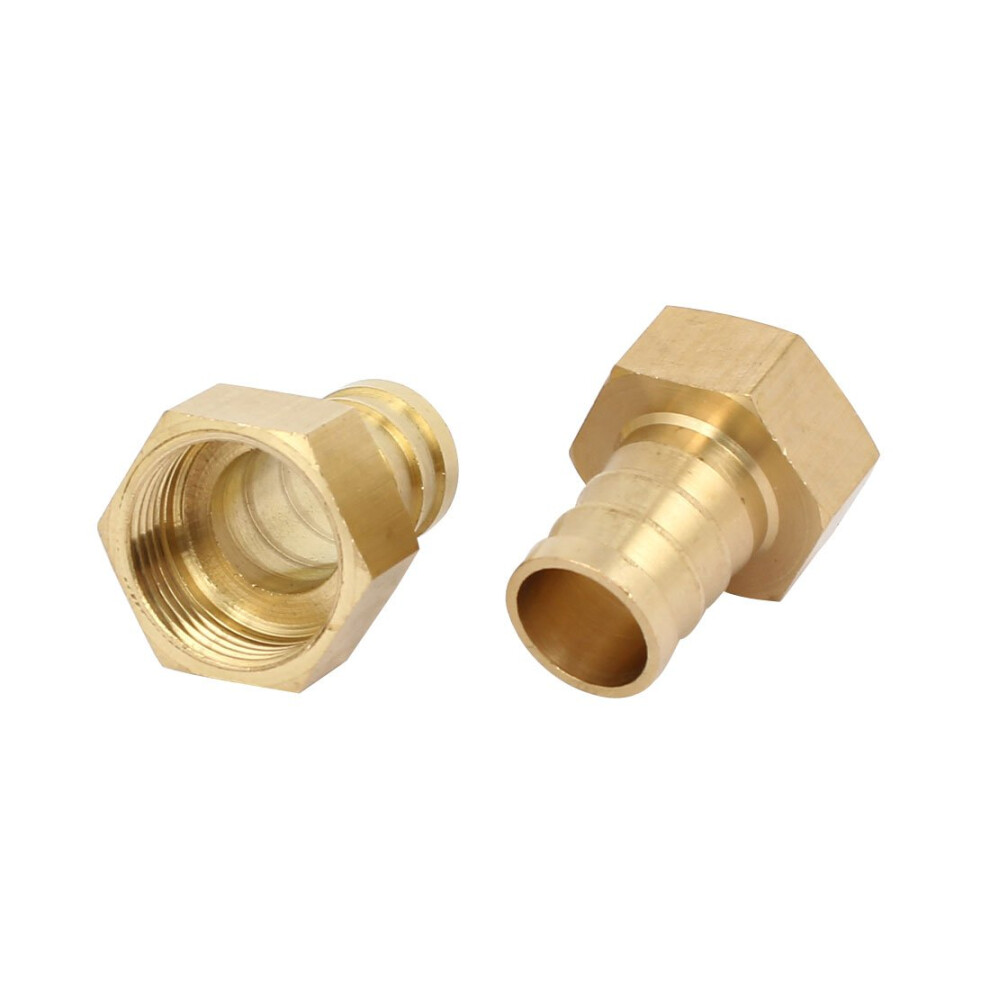 Sourcingmap 3/4Bsp Female Thread 19Mm Hose Barb Brass Tubing Coupler Connector Fitting 2Pcs 604267354588