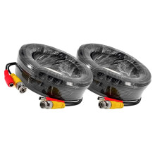 2 Pack 10M / 32 feet BNC Video Power Cable 2-in-1 Pre-made Black Security Camera CCTV Cable for HD Surveillance Camera and DVR System Installation