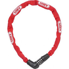 Steel-O-Chain 5805C chain lock - combination lock made of 5 mm thick steel chain - ABUS security level 4 - 75 cm - red
