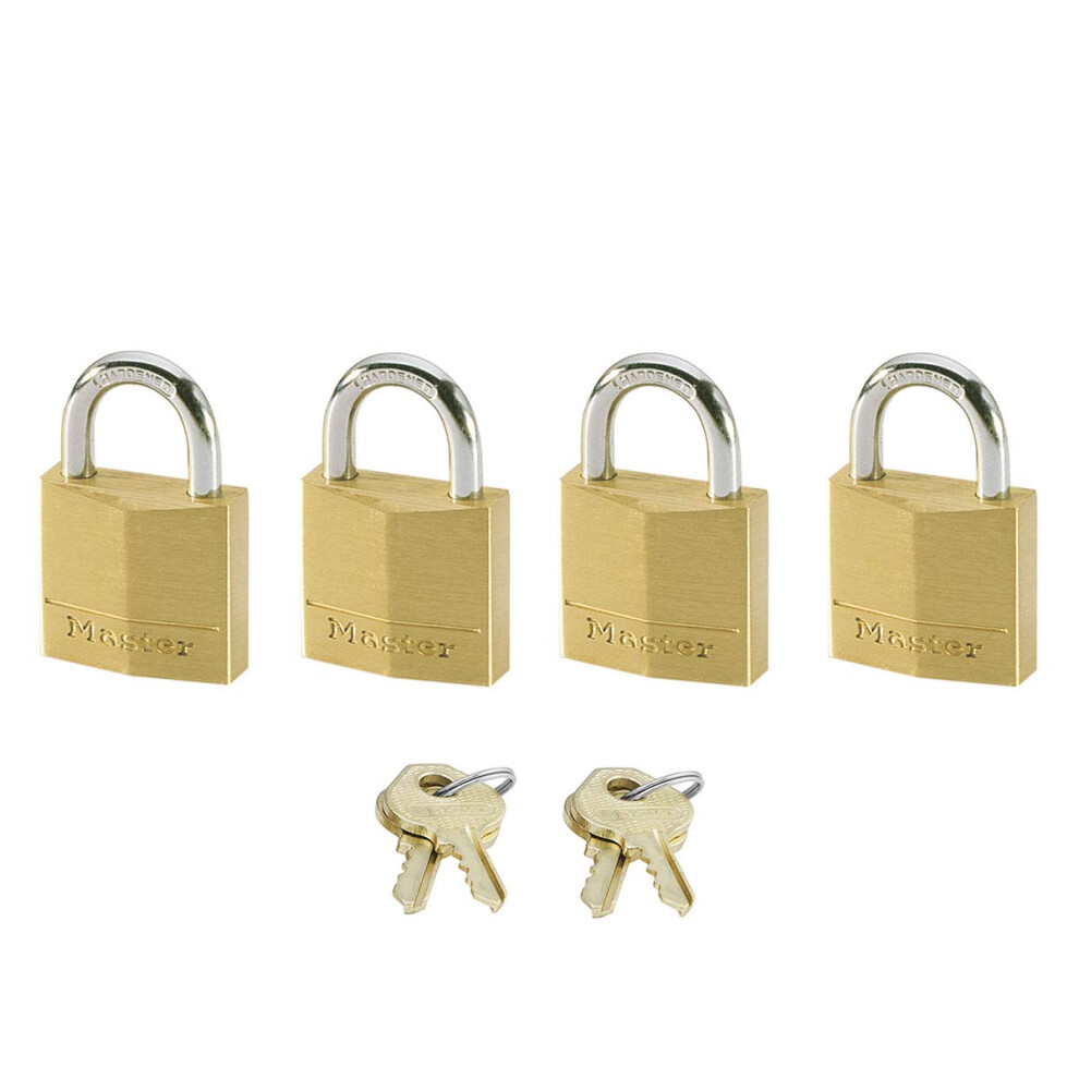 Small Padlocks [Key] [Keyed Alike] [Family Pack of 4] 120EURQNOP - Best Used for Backpacks, Luggage, Computer Bags, Locker, Gym and More