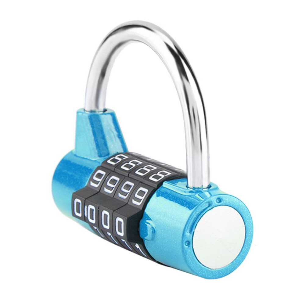 4 Digit Combination Padlock, 4 Dial Digit Code Outdoor Password Padlock For Travel/Suitcase/Gym Locker, Security Password Lock (Blue) 8475897319900