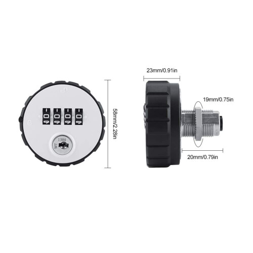 Combination Cam Lock 20mm, Key Safe Combination Code Lock Digital Zinc Alloy Code Combination Cam Cabinet Password Safe Lock with Keys (20MM) 1