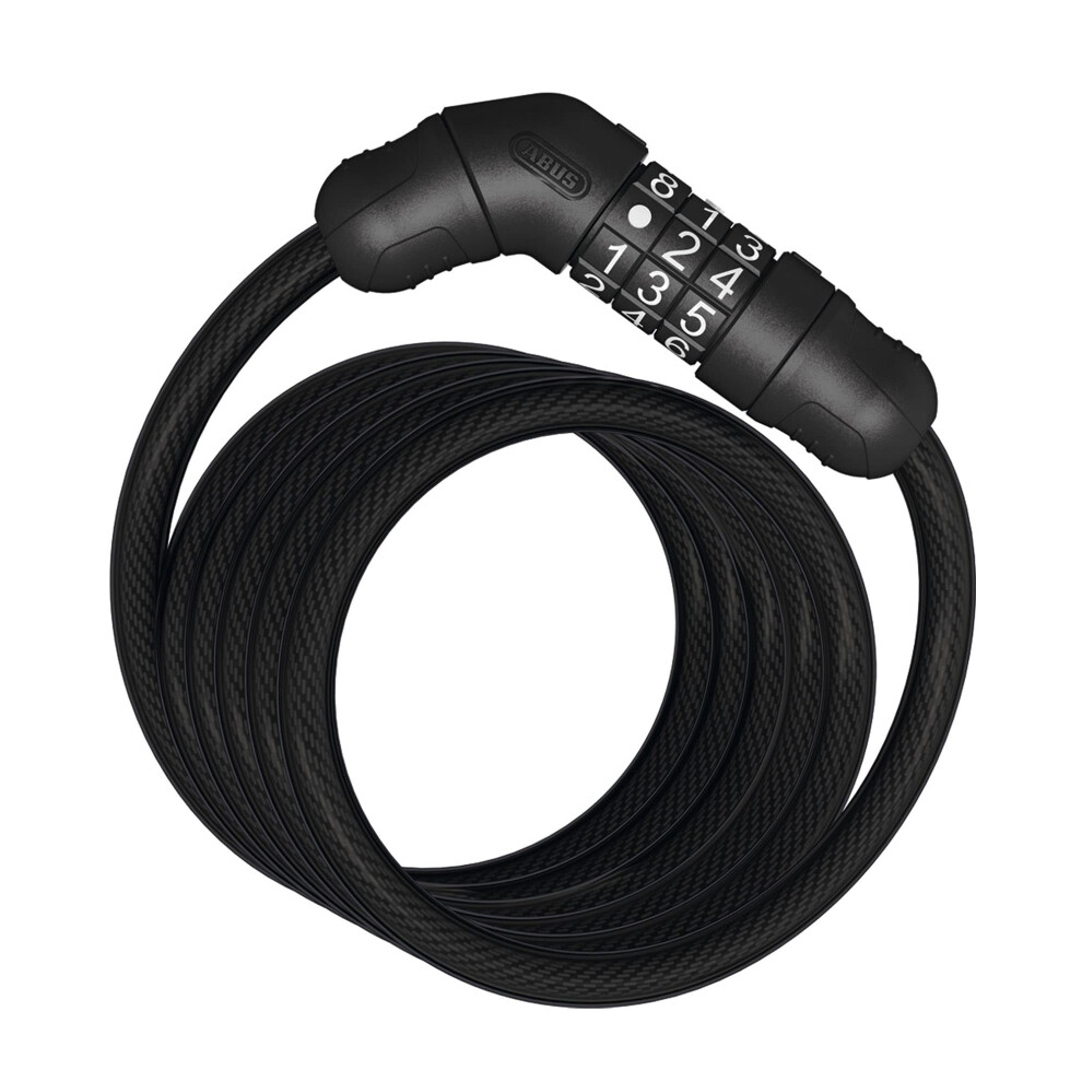 Spiral cable lock Star 4508C/150 - Combination lock made of 8 mm thick spiral cable security level 2 - Black