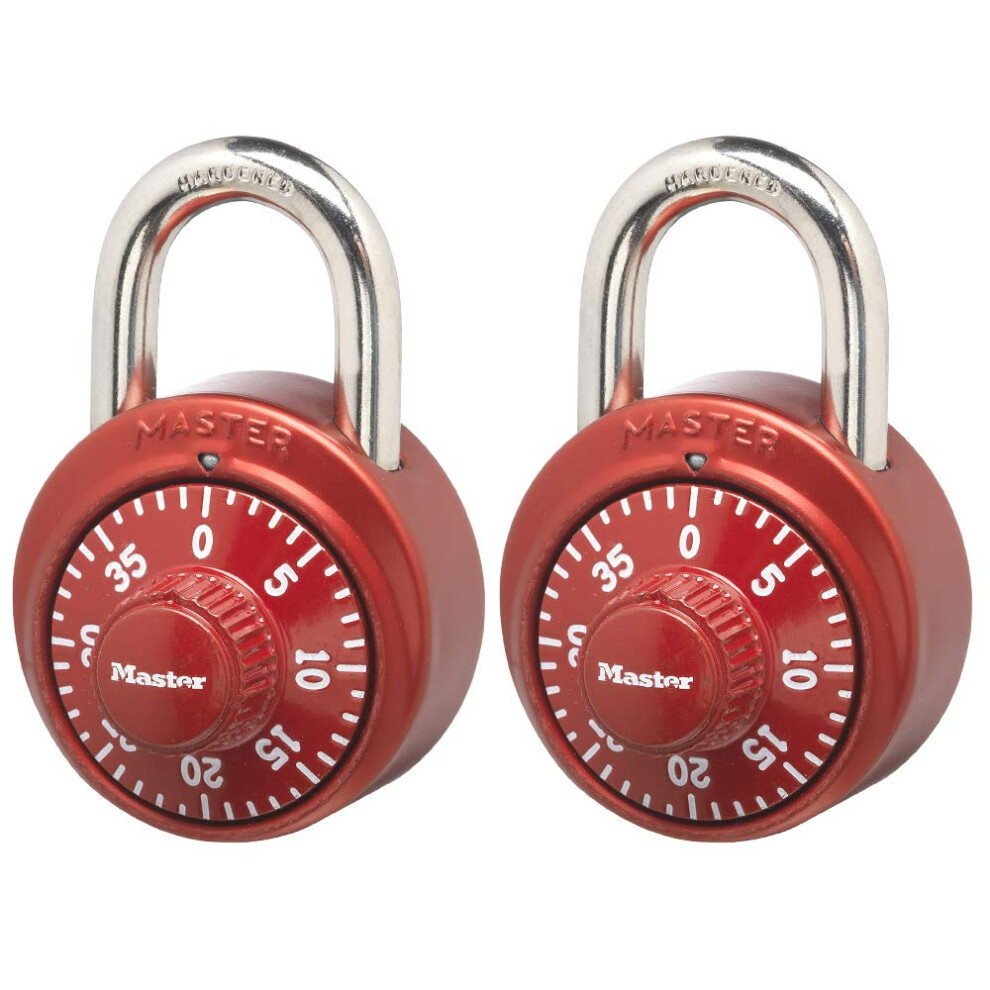 1530T Locker Lock Padlock, Assorted Colors, 2 Pack Combination Alike