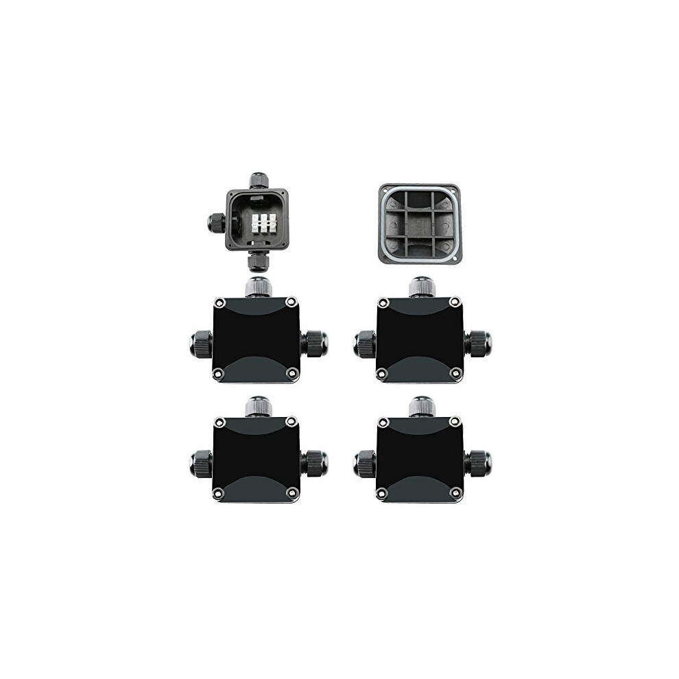 Photos - Other Electrical Equipment 4Pcs IP66 Waterproof Electrical Junction Box, 3 Way External Electrical Junction Box Outdoor Coupler PG11 Cable Gland 5-10mm