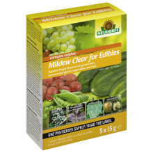 Mildew Clear for Edibles, 5x 15g Packs – Against Fungal Diseases on Vegetables and Fruits, Fungicide for Powdery Mildew Treatment, Plant Fungicide,