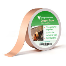 20mm x 25m Copper Slug Tape | Adhesive Copper Slug Snail Repellent | Slug Deterrent Barrier Tape | Humane Pest Control (2 Rolls)