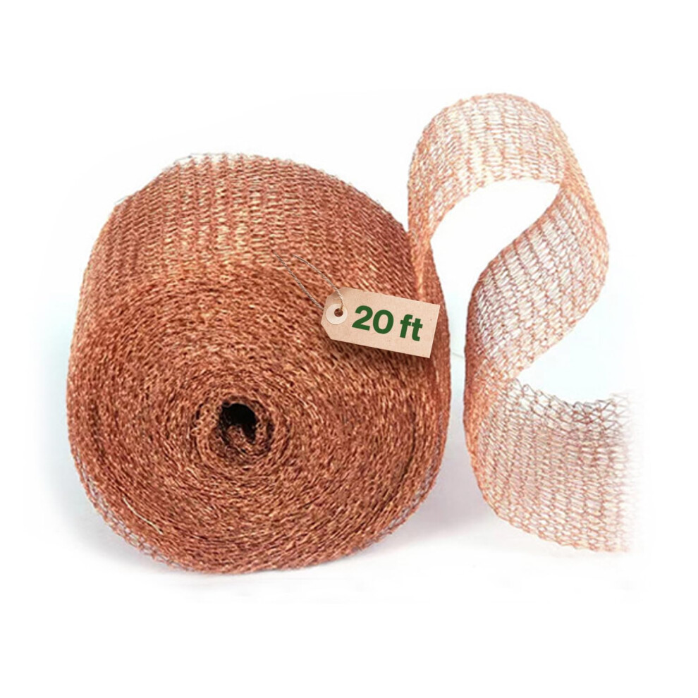 Copper Mesh Slug Repellent UK - Pure Copper Rodent Pest Control, 20 Feet Fine Wire Mesh Roll for Mouse Hole Filler, Slug and Snail Repellent - For
