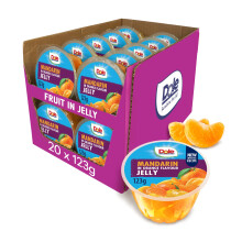 Mandarin in Orange Jelly Fruit Pots 20 x 123g, Healthy Snack Made with Fresh Fruit, No Added Sugar Fruit Bowls, Perfect for Breakfast & Dessert or