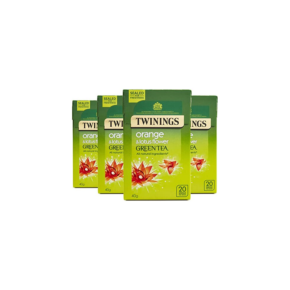 Green Tea, Orange & Lotus Flower 80 Tea Bags (Multipack of 4 x 20 Tea Bags)