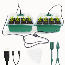 Seed Trays, Propagator with Lights, Seedling Tray Propagator with lids for Germination Growing(2 Pack)