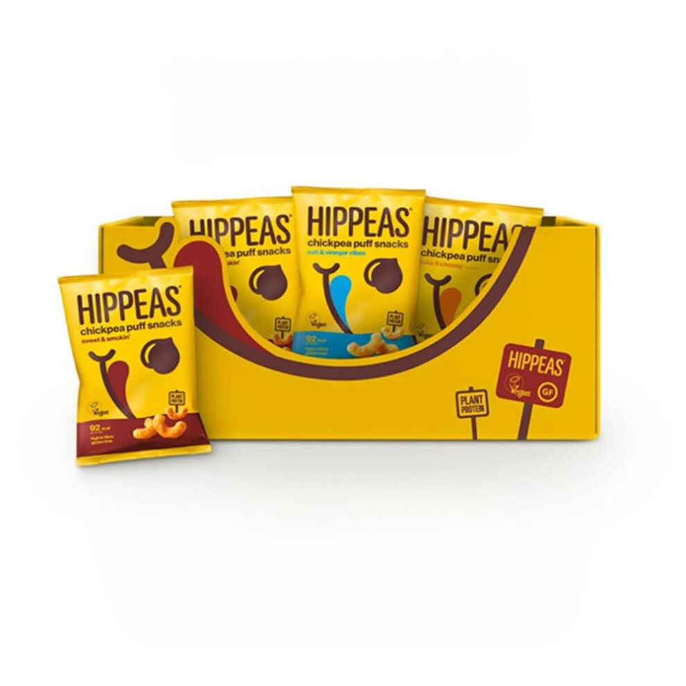 Hippeas Variety Pack Chickpea Puff Vegan Crisps - 12 X 22G Sharing Bags, Gluten-Free, Plant-Based, High Fibre & Protein, No Artificial Flavours Light