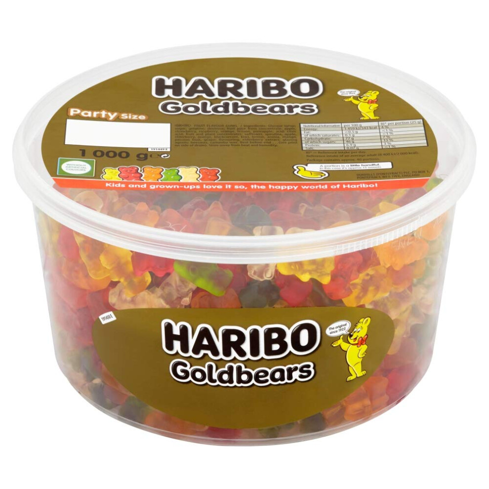 Gold Gummy Bear 1kg sweets party tub