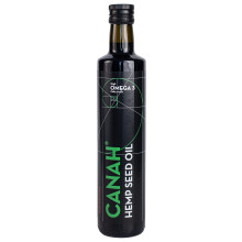 Canah Natural Hemp Seed Oil 500ml - Cold Pressed Unrefined, Vegan, Rich in Omega 3 Omega 6 Fatty acids & Vitamin E, Certified Kosher + Bonus Free