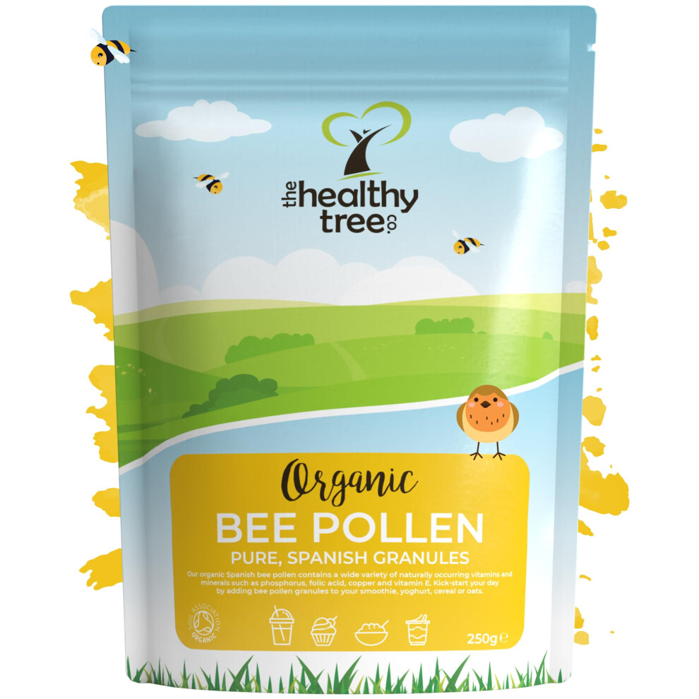 Thehealthytree Company Organic Bee Pollen By In Recyclable Packaging - Raw, Spanish Bee Pollen Granules 250G
