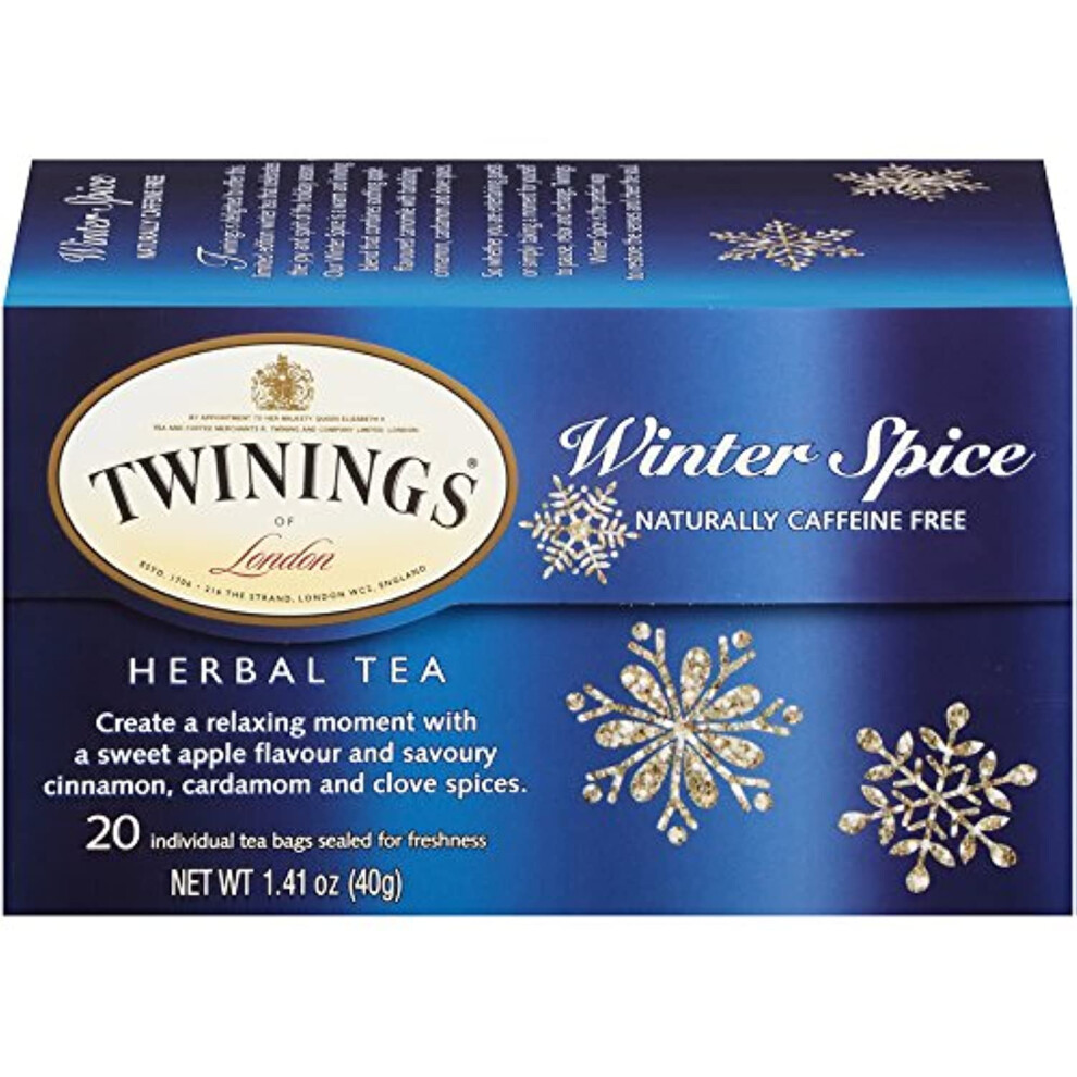 Twinings , Herbal Tea, Winter Spice, Naturally Caffeine Free, 20 Tea Bags, 1.41 Oz (40 G)