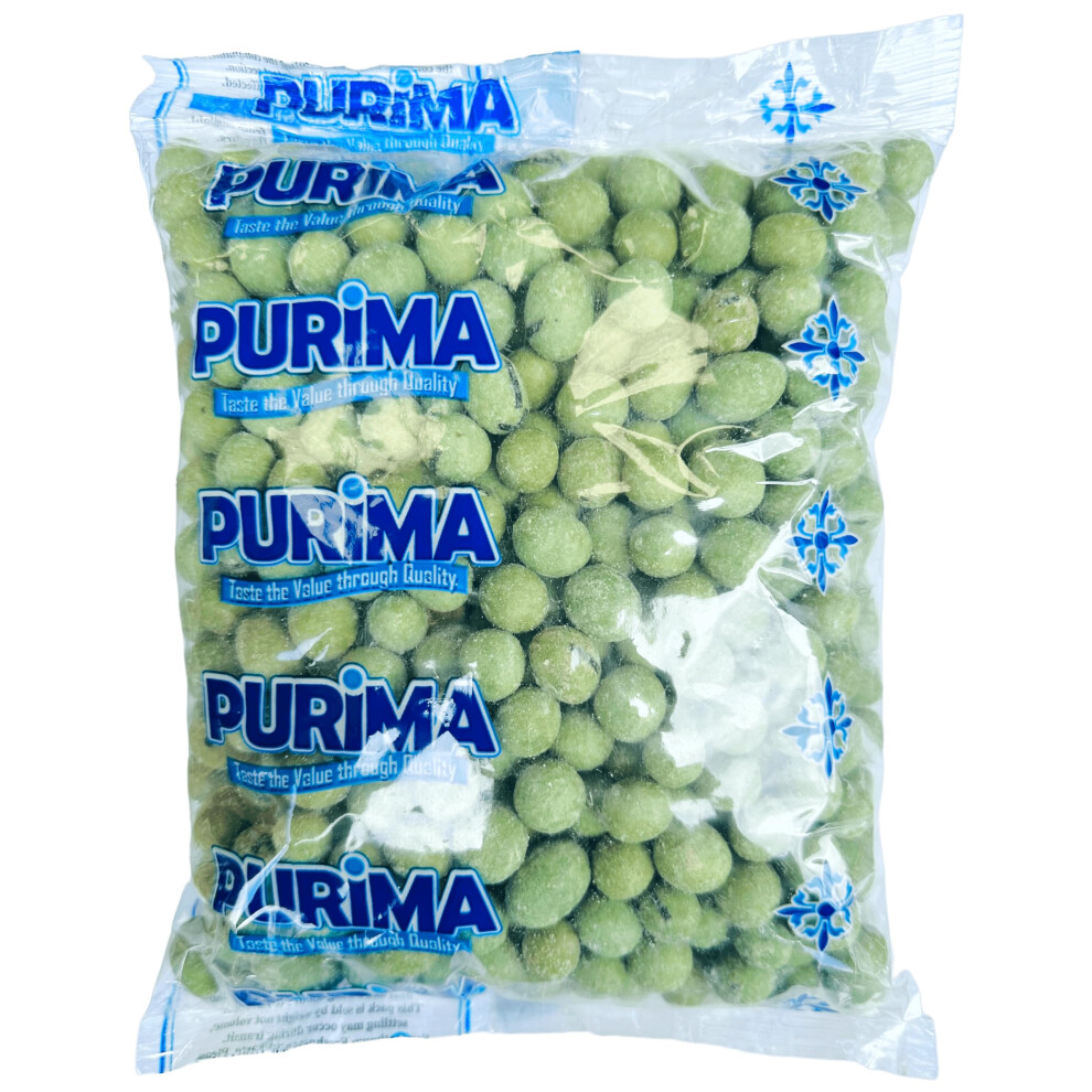 Purima Wasabi Peanuts 1Kg – Japanese Horseradish Flavoured Crispy Crunchy Coated Peanut Crackers Hot Spicy Strong Flavour Pea Nuts Penuts Snack Bulk Green