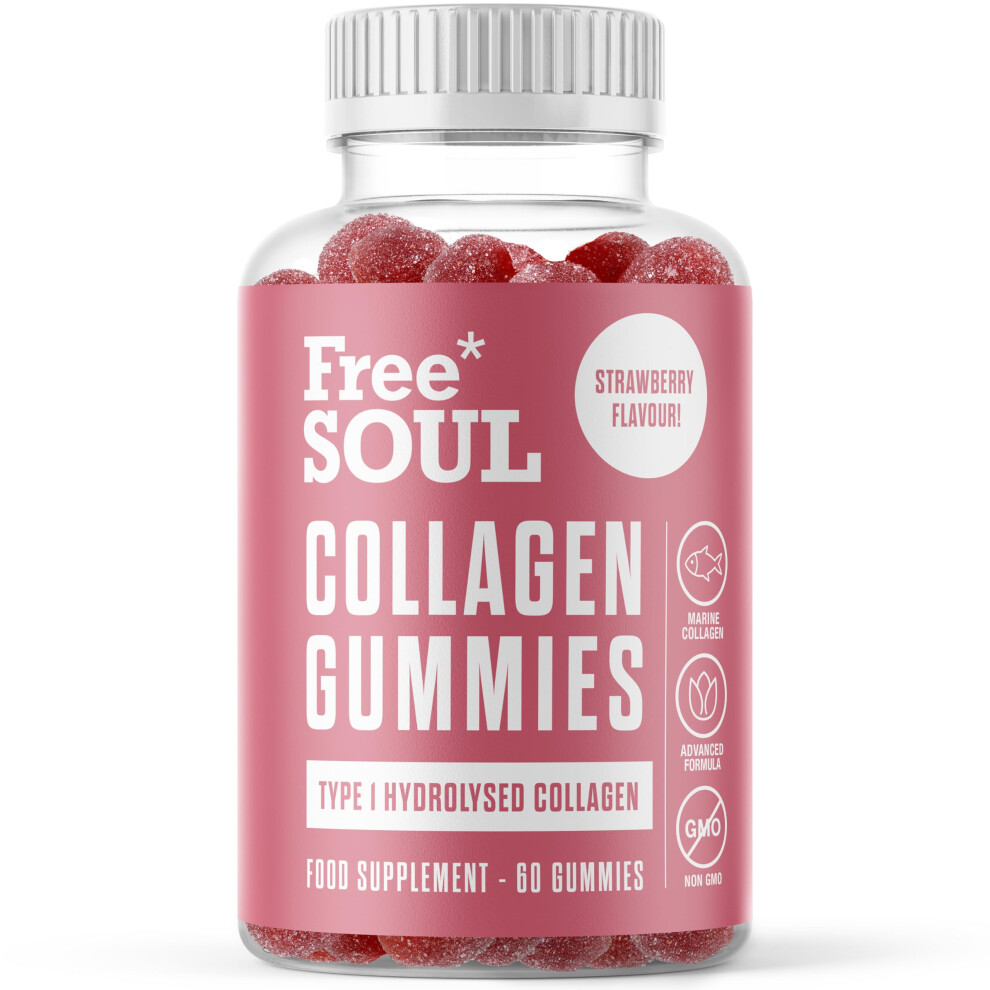 Collagen Gummies – High Strength Marine Collagen Supplement – Advanced Superior Type 1 Hydrolysed Collagen Peptides – Triple Strength Pure