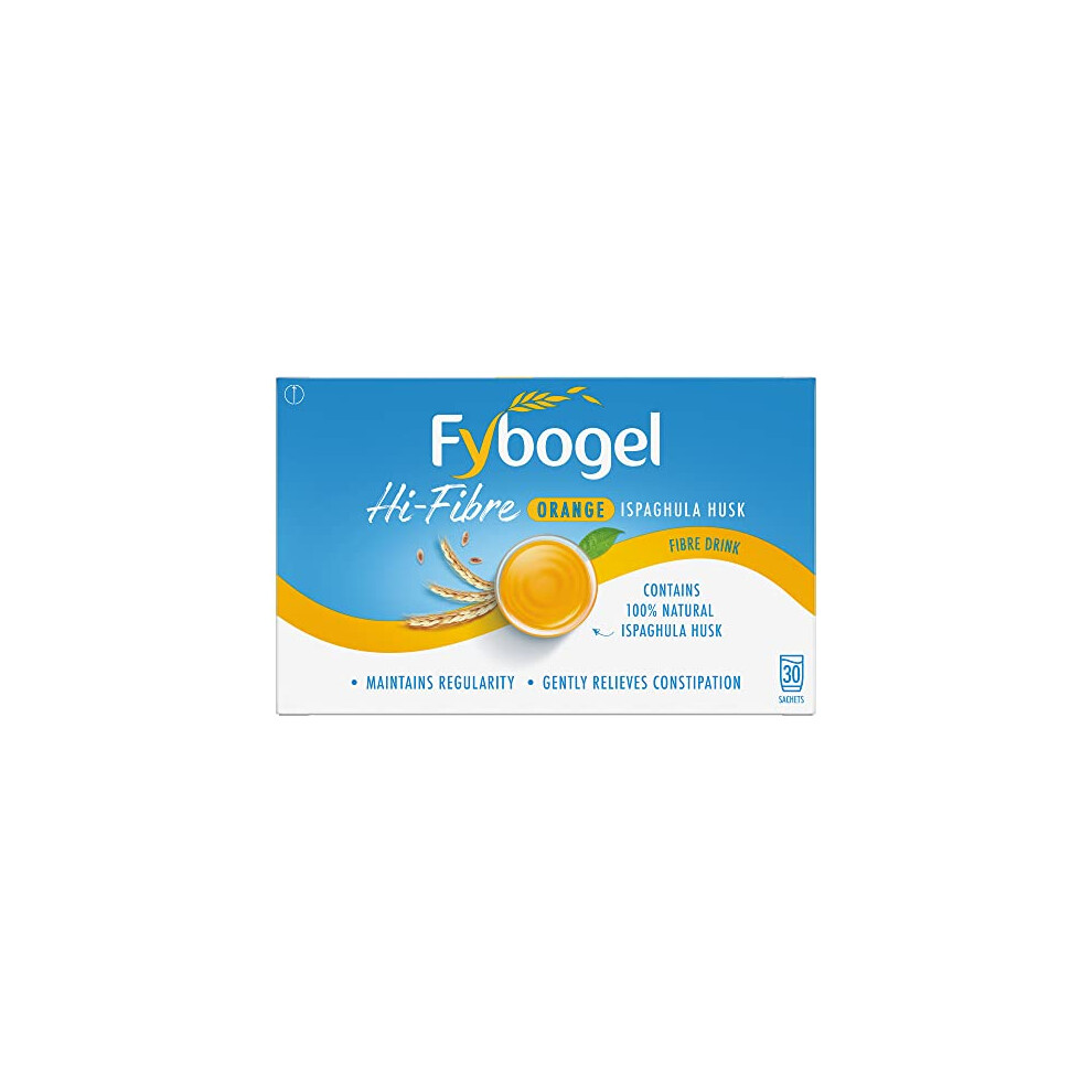 Fybogel Orange Hi-Fibre, 30 Sachets, Ispaghula Husk, Constipation Relief, Maintains Regularity, Fibre Supplement, Laxative, Fast Relief, Natural, Laxatives,