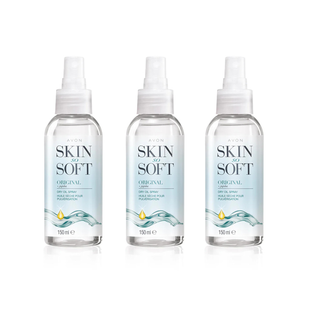 Skin So Soft Dry Oil Spray 150ml Trio, Locks in Moisture, Formulated with Jojoba Oil and Vitamin E, Quick Dry Formula, Cruelty Free