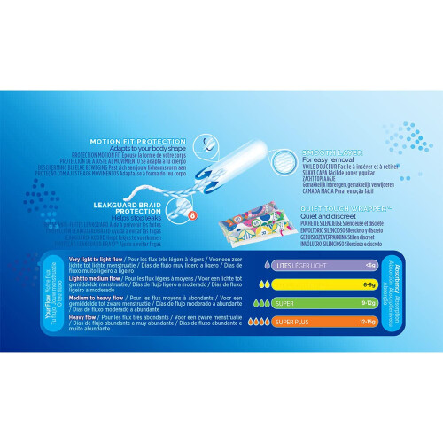 Compak Pearl Regular Insertion Sleeve Tampons, Blue, 24 Count 1