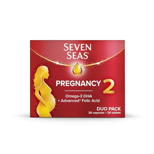 Seven Seas Pregnancy, Pregnancy Vitamins with Omega-3 DHA and Advanced* Folic Acid, Iron, Vitamins B6 and B12, 28 Capsules + 28 Tablets, 4-Week Supply