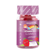 Kids Vitamin B12 Gummies - Energy & Metabolism Support Supplement - 30 Chewable Childrens B Complex Supplements – Vegan - Enriched with B1, B2, B6,