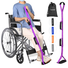 39'' Long Leg Lifter Strap with Padded Handgrips and Feet Loop,Rigid Leg Lifter Hip&Knee Replacement Surgery Recovery Kit,Mobility Aids Foot Lifter