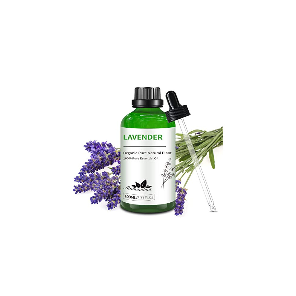 Lavender Essential Oil Mumianhua Lavender Oil Essential Oil 100 ml Lavender Aromatherapy Oil for Diffuser,Body, Skin, Hair, Bath, Massage, Perfume,