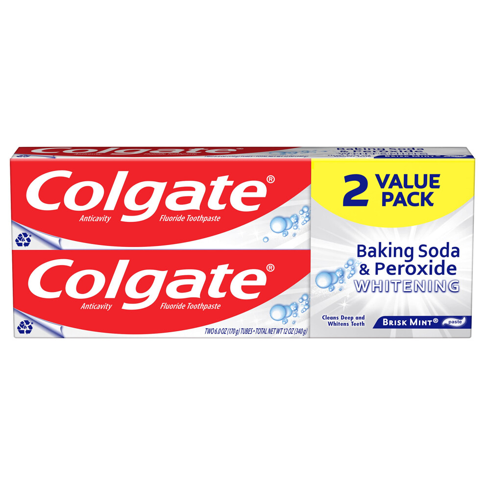 Baking Soda and Peroxide Whitening Toothpaste - 6 ounce (2 Count)