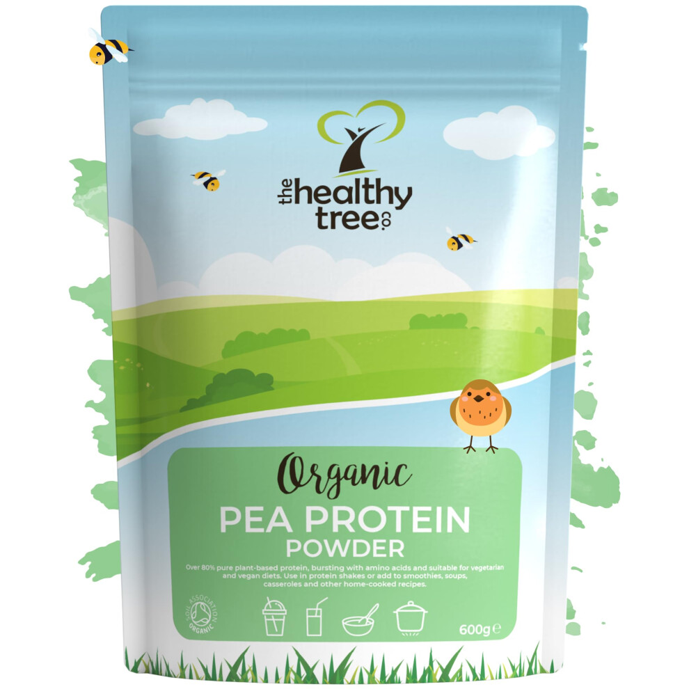 Thehealthytree Company Organic Pea Protein Powder - European Vegan Protein Powder By For Muscle Growth & Recovery - Non-Gmo, Keto And Gluten-Free