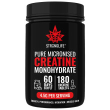 Creatine Tablets - 180 Tablets, 4500mg Daily Serving, 1500mg per tablet, 60-Day Supply, Monohydrate Micronised for Optimal Absorption, Boosts Muscle